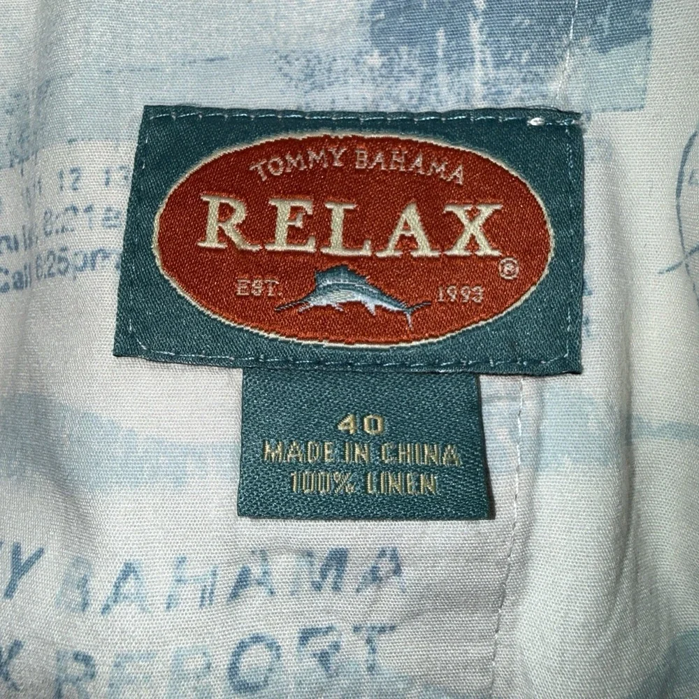 Men's Tommy Bahama Relax Casual Outdoor Linen Shorts Plaid Orange/Tan Size 40